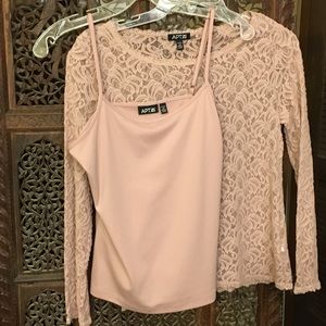 Apt. 9 Rose camisole and lace shirt